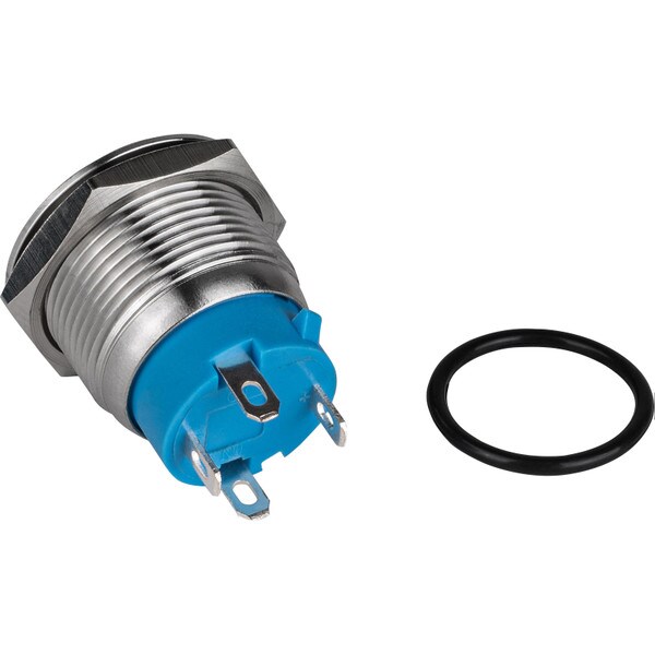 Main product image for SPST Latching Stainless Steel Waterproof/Tamperproof 19mm Push Button Switch with 120V Red LED 060-944